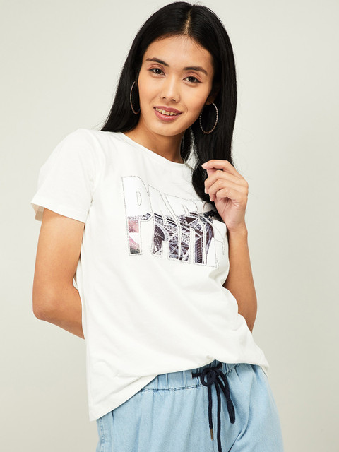 

Ginger by Lifestyle Women Off-White Printed Top