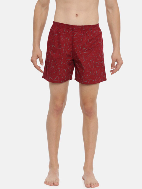 

IVOC Men Maroon & Grey Printed Pure Cotton Boxers IOMBS02SC03L35