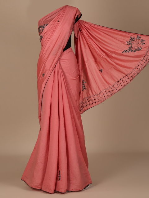 

Pothys Pink & Grey Jute Silk Solid Saree
