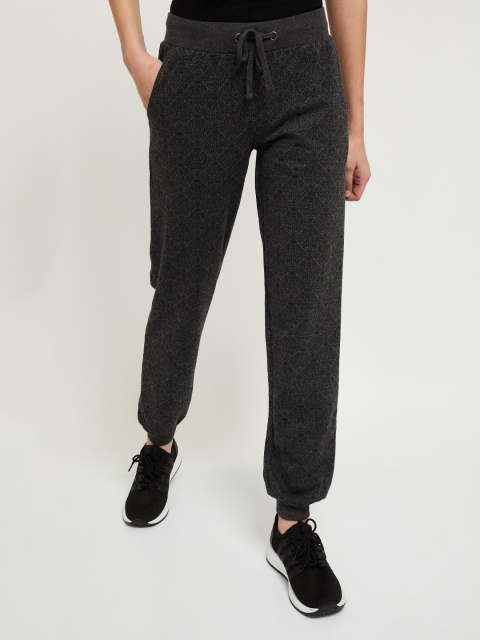 

max Women Charcoal Regular Fit Printed Joggers