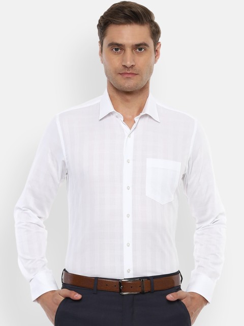 

Van Heusen Men White Slim Fit Checked Formal Shirt