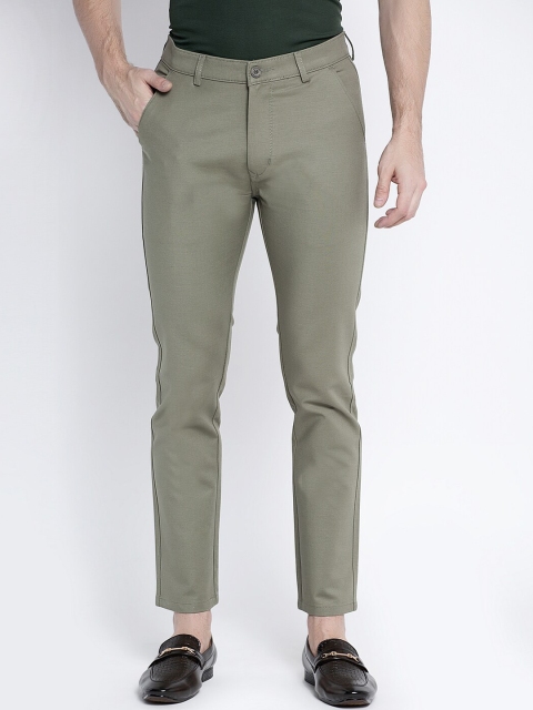 

Rodamo Men Olive Green Slim Fit Solid Chinos