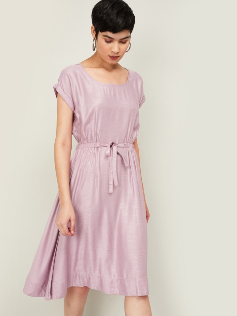 

CODE by Lifestyle Women Purple Solid Fit and Flare Dress
