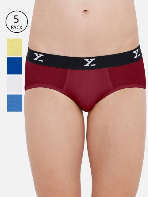 

XYXX Men IntelliSoft Antimicrobial Micro Modal Pack of 5 Ace Briefs XYBRF5PCKN202, Multi