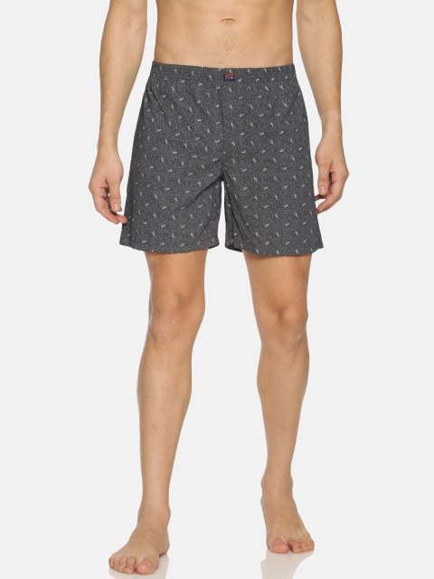 

IVOC Men Black & Grey Printed Pure Cotton Boxers IOMBS02SC03L35