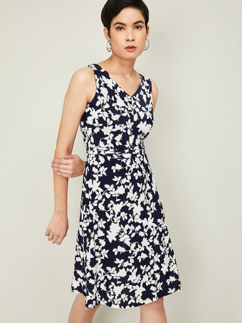 

CODE by Lifestyle Women Navy Blue Printed A-Line Dress