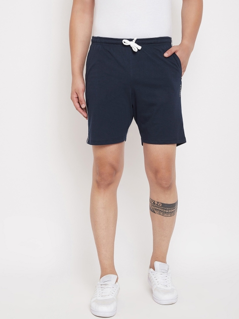 

wesquare Men Navy Blue Solid Regular Fit Regular Shorts