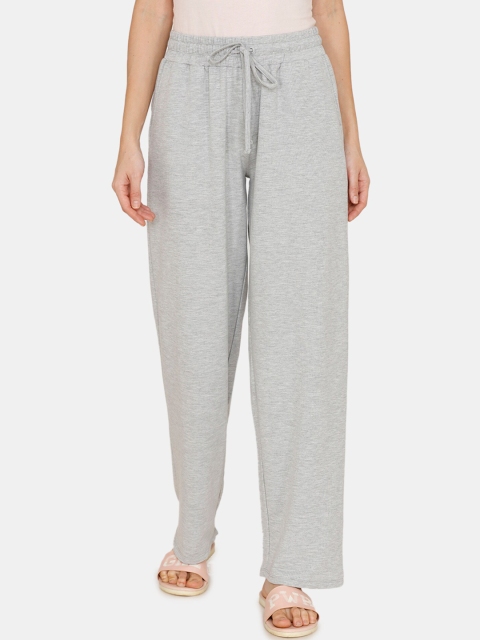 

Zivame Women Grey Solid Viscose Blend Straight Fit Lounge Pants ZI60YLFASH