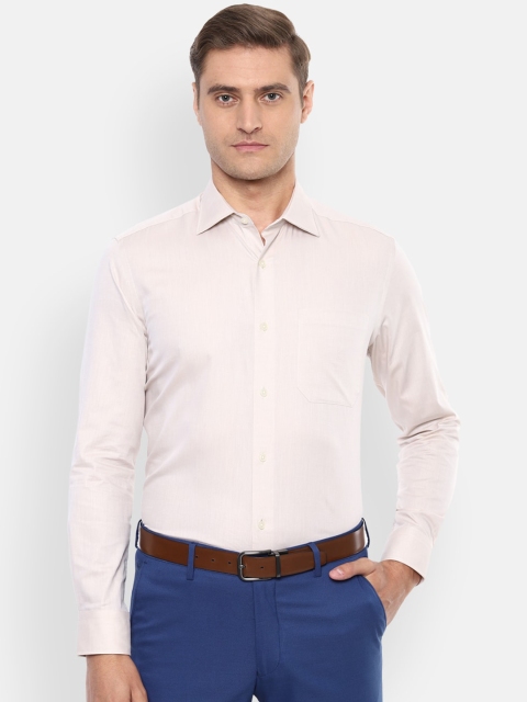 

Louis Philippe Men Cream-Coloured Regular Fit Solid Formal Shirt