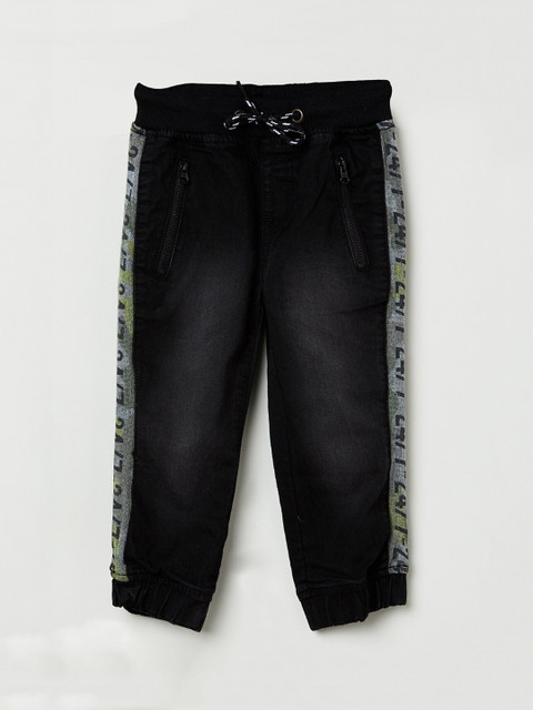

max Boys Black Slim Fit Faded Joggers