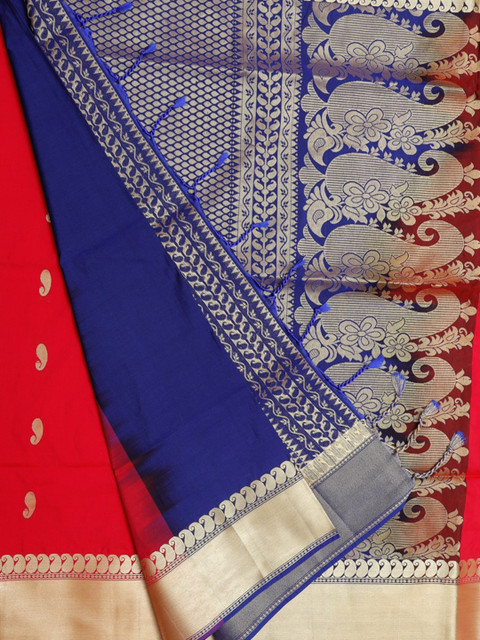 

Bangalore Silk Emporium Red Woven Design Saree