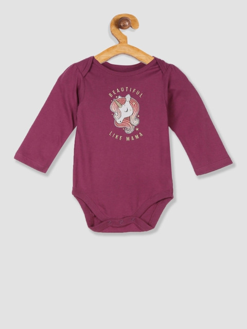 

The Childrens Place Infant Girls Purple Printed Bodysuit