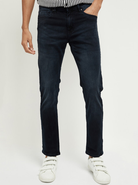 

max Men Blue Skinny Fit Mid-Rise Clean Look Jeans