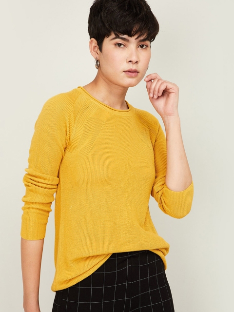 

Fame Forever by Lifestyle Women Mustard Yellow Solid Pullover Sweater