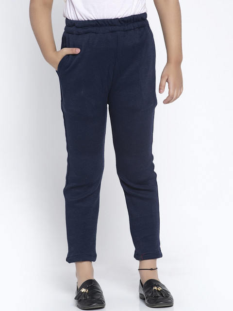 

Baani Creations Girls Navy Blue Regular Fit Solid Regular Trousers