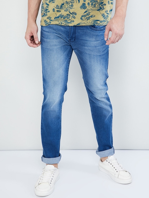 max Men Blue Skinny Fit Mid-Rise Clean Look Stretchable Jeans