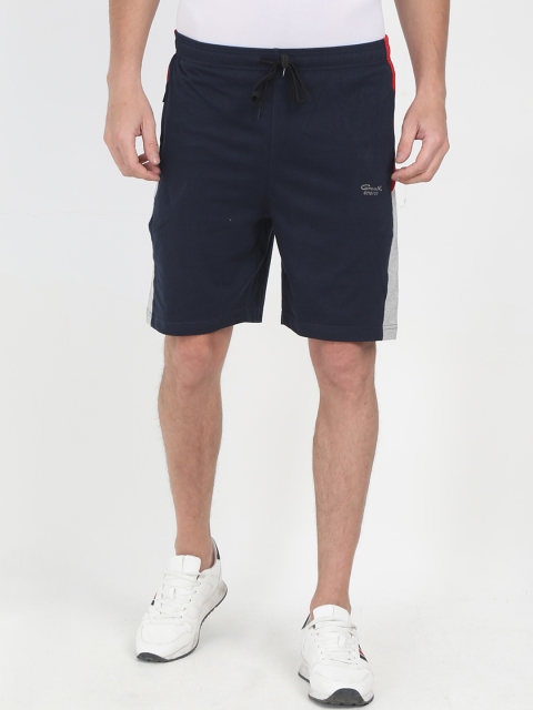

Genx Men Navy Blue Solid Regular Fit Sports Shorts