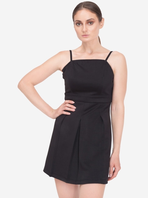 

Samshek Women Black Solid Fit and Flare Dress