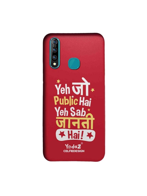 

CelfieDesign Unisex Red & Yellow Yeh Jo Public Hai Yedaz Quirky Sustainable Vivo Z1 Pro Back Cover