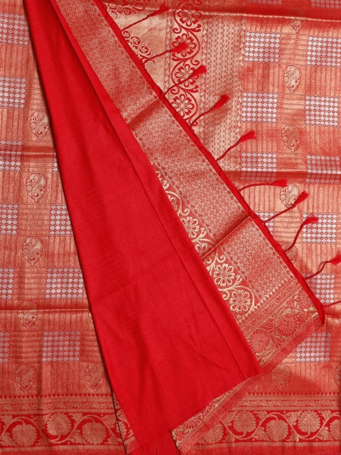 

Bangalore Silk Emporium Red Solid Saree
