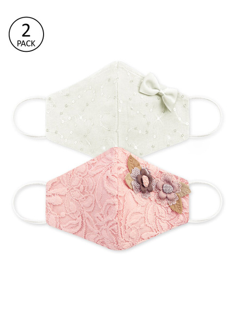 

Daffodils GIRLS WEAR Women 2 Pcs Assorted 3-Ply Reusable Cloth Masks