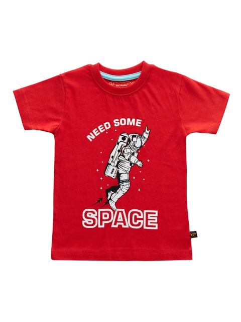 

Kid Studio Boys Red Printed Round Neck T-shirt