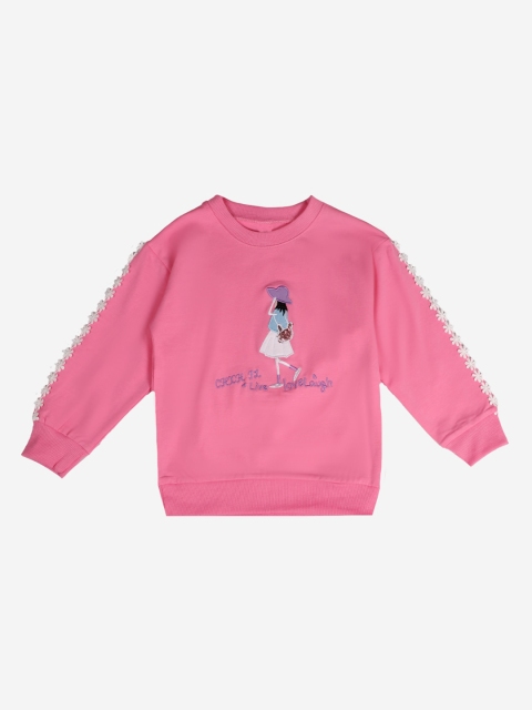 

DOROKIDS Girls Pink Printed Sweatshirt