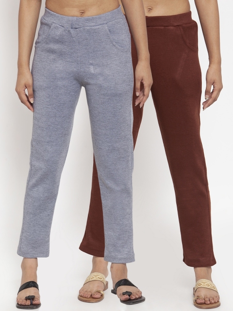 

TAG 7 Women Pack of 2 Wool Blend Ankle-Length Acrylic Leggings Pants, Brown