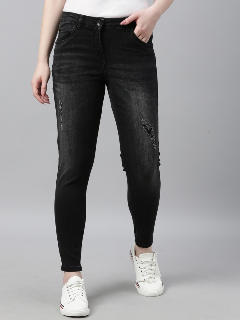 

Park Avenue Woman Women Black Regular Fit Mid-Rise Low Distress Jeans
