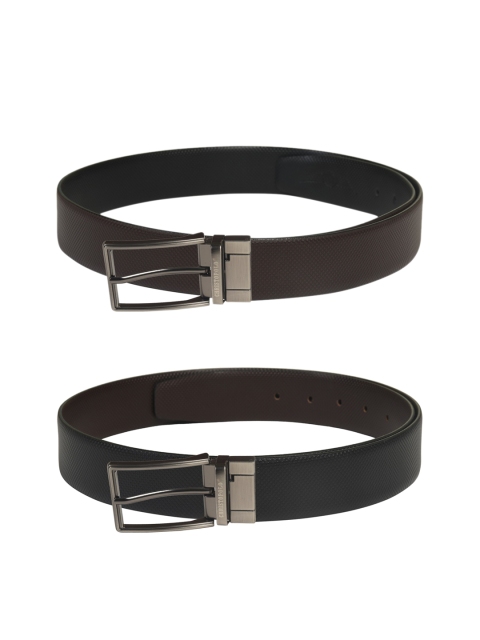 

CHRISTOPOLO Men Black & Brown Textured Belt