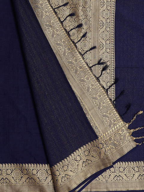 

Bangalore Silk Emporium Blue Woven Design Saree