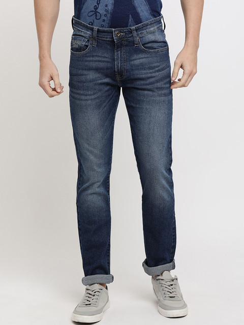 

Pepe Jeans Men Blue Regular Fit Low-Rise Clean Look Jeans