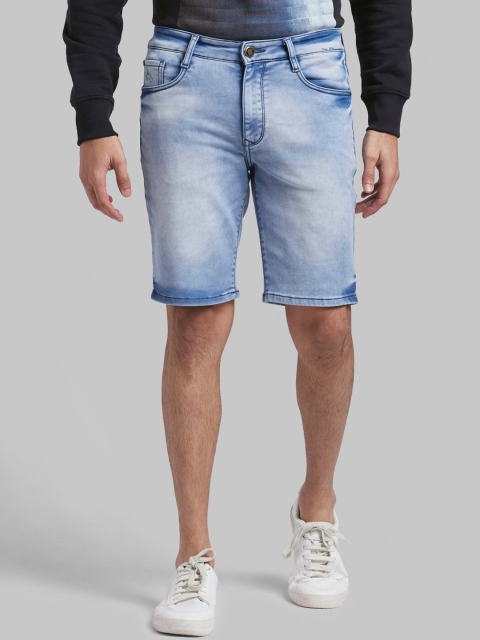 

Parx Men Blue Washed Slim Fit Denim Shorts