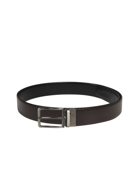 

CHRISTOPOLO Men Black & Brown Textured Belt