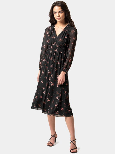 

Forever New Women Black Printed A-Line Dress