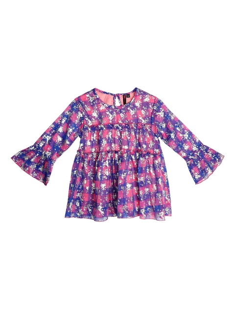 

Ishin DESIGNER STUDIO Girls Blue Printed A-Line Top