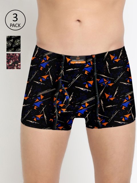 

DIXCY SCOTT Men Pack Of 3 Assorted Trunks K1-PR64451