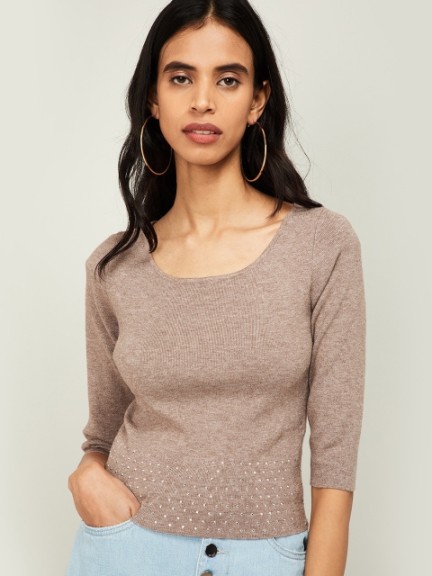 

Ginger by Lifestyle Women Mauve Solid Top