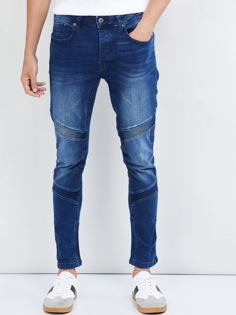 

max Men Blue Skinny Fit Mid-Rise Clean Look Jeans