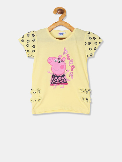 

Colt Girls Yellow & Pink Printed T-Shirt