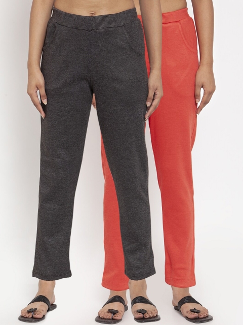 

TAG 7 Women Pack of 2 Solid Leggings, Grey