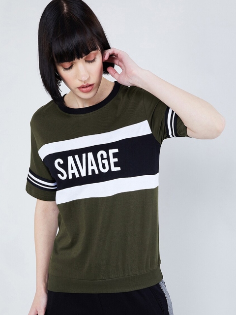 

MAX Typographic Print Round Neck T-shirt, Green