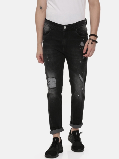 

CINOCCI Men Black Slim Fit Mid-Rise Mildly Distressed Jeans