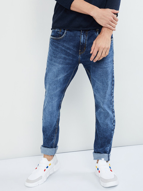 

max Men Blue Slim Fit Mid-Rise Clean Look Jeans