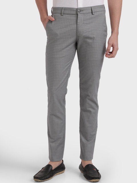 

ColorPlus Men Grey Regular Fit Self Design Regular Trousers