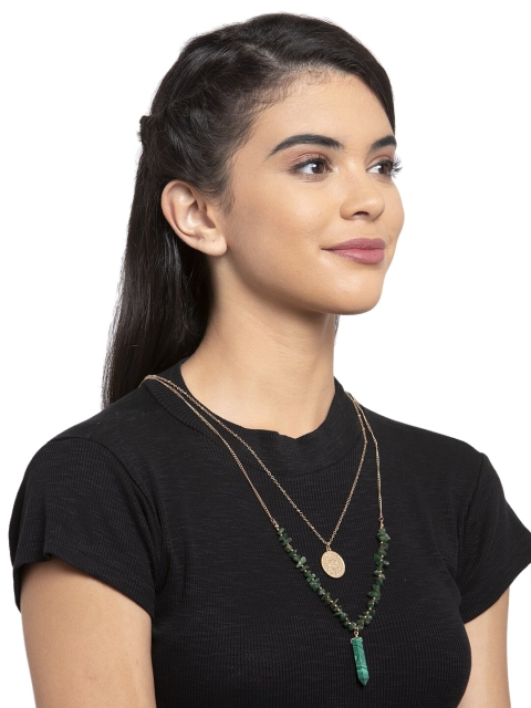 

Madame Green & Rose Gold-Plated Layered Necklace