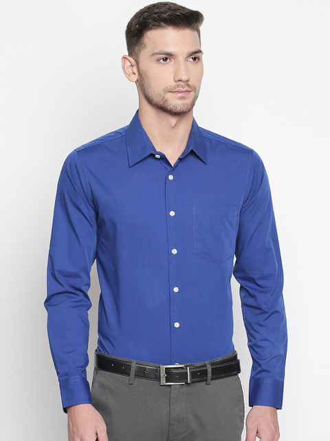 

RICHARD PARKER by Pantaloons Men Blue Regular Fit Solid Formal Shirt