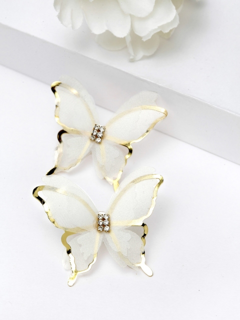 

AVANT-GARDE PARIS Gold-Plated White Butterfly Shaped Studs