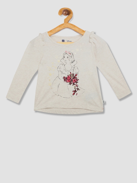 

GAP Toddler Girls Cream-Coloured Disney Foil Ruffle Shirt