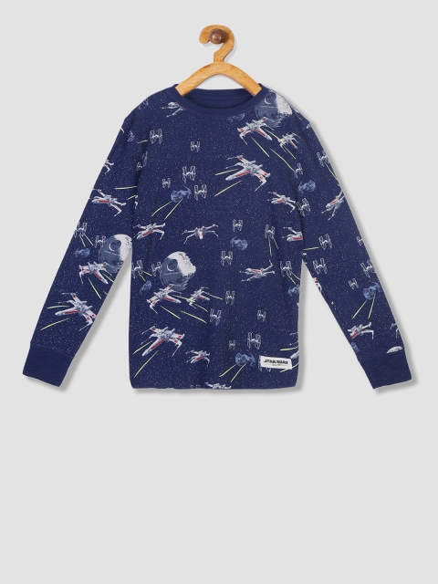 

GAP Boys Blue Printed T-shirt